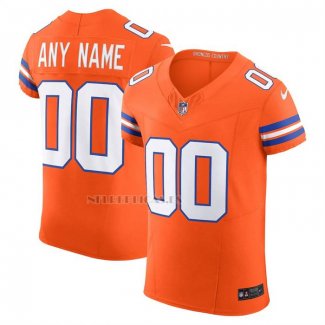 Camiseta NFL Elite Denver Broncos Alterno 2 Mile High Collection 1977 Throwback Vapor F.U.S.E. Personalizada Naranja