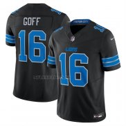 Camiseta NFL Elite Detroit Lions Jared Goff Vapor F.U.S.E. Negro