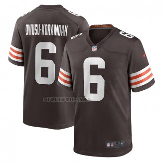 Camiseta NFL Game Cleveland Browns Jeremiah Owusu-Koramoah 6 Marron