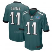 Camiseta NFL Game Philadelphia Eagles A.J. Brown Super Bowl LVII Patch Verde