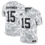 Camiseta NFL Limited Kansas City Chiefs Patrick Mahomes 2024 Salute To Service Gris