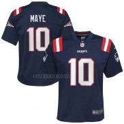 Camiseta NFL Game Nino New England Patriots Drake Maye Azul