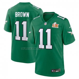 Camiseta NFL Game Philadelphia Eagles A.J. Brown Super Bowl LIX Segunda Verde