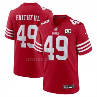 Camiseta NFL Game San Francisco 49ers The Faithful 80th Anniversary Jugador Rojo