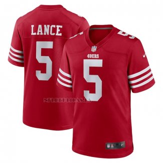 Camiseta NFL Game San Francisco 49ers Trey Lance 5 Rojo