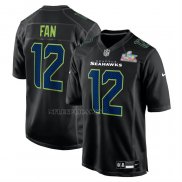 Camiseta NFL Game Seattle Seahawks 12s Super Bowl LX Patch Negro