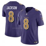 Camiseta NFL Limited Baltimore Ravens Lamar Jackson 8 Vapor F.U.S.E. Violeta