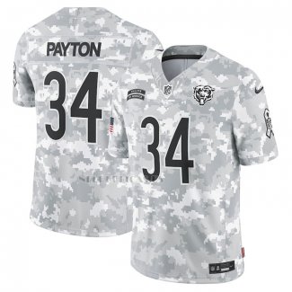 Camiseta NFL Limited Chicago Bears Walter Payton 2024 Salute To Service Retired Gris