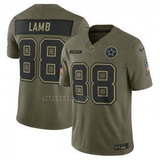 Camiseta NFL Limited Dallas Cowboys Ceedee Lamb 2025 Salute To Service Verde Militar