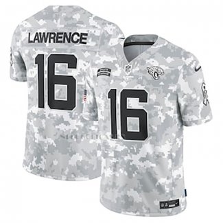 Camiseta NFL Limited Jacksonville Jaguars Trevor Lawrence 2024 Salute To Service Gris