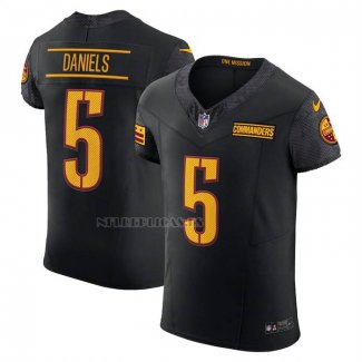 Camiseta NFL Elite Washington Commanders Jayden Daniels Vapor F.U.S.E. Alterno Negro