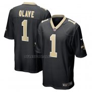 Camiseta NFL Game New Orleans Saints Chris Olave 2022 NFL Draft Pick Negro