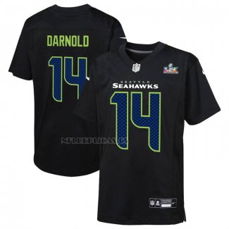 Camiseta NFL Game Nino Seattle Seahawks Sam Darnold Super Bowl LX Negro