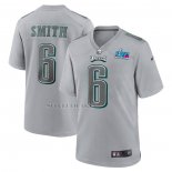 Camiseta NFL Game Philadelphia Eagles DeVonta Smith Super Bowl LVII Patch Atmosphere Fashion Gris