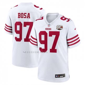 Camiseta NFL Game San Francisco 49ers Nick Bosa 80 Aniversario Blanco