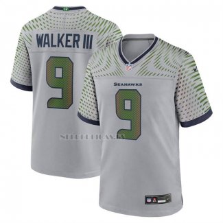 Camiseta NFL Game Seattle Seahawks Kenneth Walker III 2025 Rivalries Collection Gris