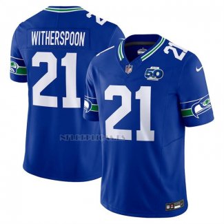 Camiseta NFL Limited Seattle Seahawks Devon Witherspoon 50th Season Vapor F.U.S.E. Royal