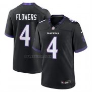 Camiseta NFL Game Baltimore Ravens Zay Flowers Alterno Negro