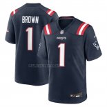 Camiseta NFL Game New England Patriots AJ Brown Azul Marino