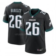 Camiseta NFL Game Philadelphia Eagles Saquon Barkley Alterno Negro1