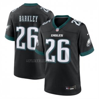 Camiseta NFL Game Philadelphia Eagles Saquon Barkley Alterno Negro1