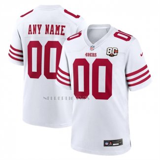 Camiseta NFL Game San Francisco 49ers 80th Anniversary Blanco Personalizada