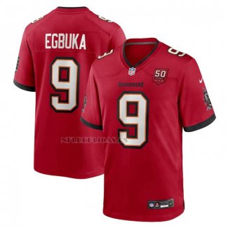 Camiseta NFL Game Tampa Bay Buccaneers Emeka Egbuka 50th Season Patch Rojo
