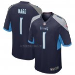 Camiseta NFL Game Tennessee Titans Cameron Ward 2025 NFL Draft First Round Pick Alterno Azul