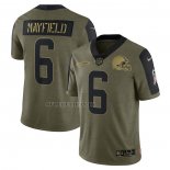 Camiseta NFL Limited Baltimore Ravens Baker Mayfield 2021 Salute To Service Verde
