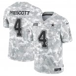 Camiseta NFL Limited Dallas Cowboys Dak Prescott 2024 Salute To Service Gris