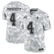 Camiseta NFL Limited Dallas Cowboys Dak Prescott 2024 Salute To Service Gris