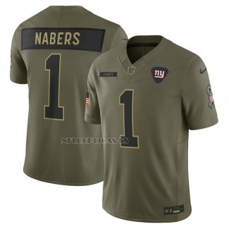 Camiseta NFL Limited New York Giants Malik Nabers 2025 Salute To Service Verde Militar