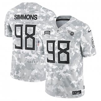 Camiseta NFL Limited Tennessee Titans Jeffery Simmons 2024 Salute To Service Gris