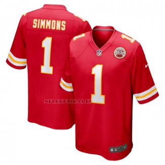 Camiseta NFL Game Kansas City Chiefs Josh Simmons 2025 NFL Draft Rojo