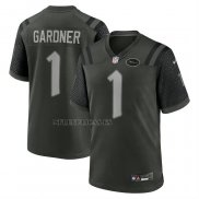 Camiseta NFL Game New York Jets Ahmad Sauce Gardner 2025 Rivalries Collection Gris Oscuro