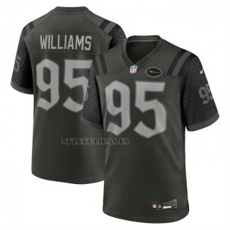 Camiseta NFL Game New York Jets Quinnen Williams 2025 Rivalries Collection Gotham Gris Oscuro