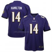 Camiseta NFL Game Nino Baltimore Ravens Kyle Hamilton Violeta