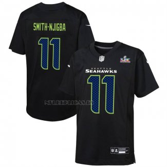 Camiseta NFL Game Nino Seattle Seahawks Jaxon Smith Njigba Carbon Fashion Negro