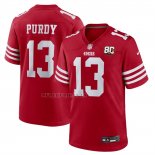 Camiseta NFL Game San Francisco 49ers Brock Purdy 80 Aniversario Rojo