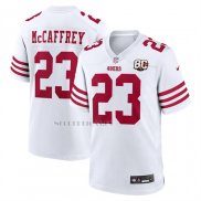 Camiseta NFL Game San Francisco 49ers Christian McCaffrey 80 Aniversario Blanco