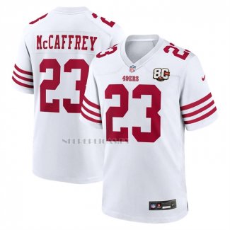 Camiseta NFL Game San Francisco 49ers Christian McCaffrey 80 Aniversario Blanco