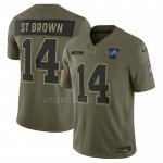 Camiseta NFL Limited Detroit Lions Amon Ra St Brown 2025 Salute To Service Verde Militar