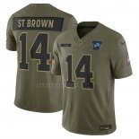 Camiseta NFL Limited Detroit Lions Amon Ra St Brown 2025 Salute To Service Verde Militar