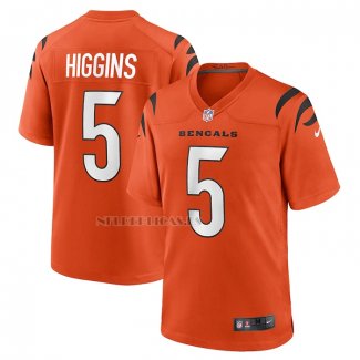 Camiseta NFL Game Cincinnati Bengals Tee Higgins Alterno Naranja