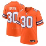 Camiseta NFL Game Denver Broncos Terrell Davis Mile High Collection 1977 Throwback Retired Naranja