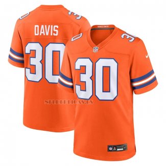 Camiseta NFL Game Denver Broncos Terrell Davis Mile High Collection 1977 Throwback Retired Naranja