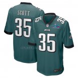 Camiseta NFL Game Philadelphia Eagles Boston Scott Super Bowl LVII Patch Verde