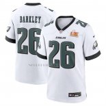 Camiseta NFL Game Philadelphia Eagles Saquon Barkley Super Bowl LIX Blanco