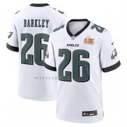 Camiseta NFL Game Philadelphia Eagles Saquon Barkley Super Bowl LIX Blanco