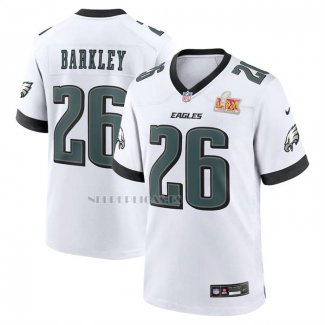 Camiseta NFL Game Philadelphia Eagles Saquon Barkley Super Bowl LIX Blanco
